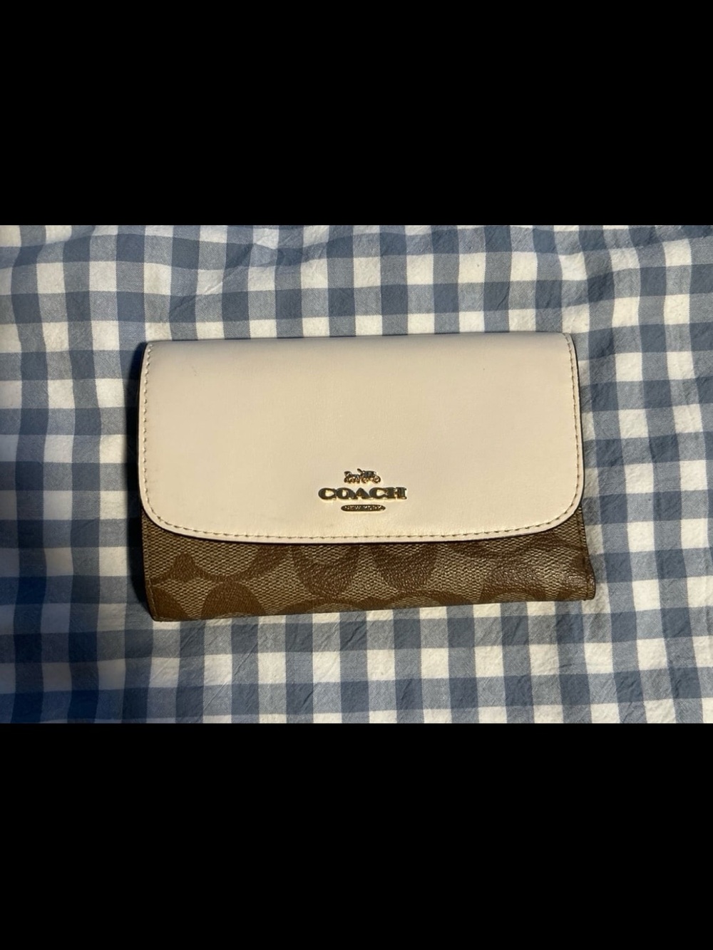 Coach Two-Tone Signature Canvas Wallet - Cream & Brown